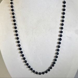 30” Black plastic beaded necklace